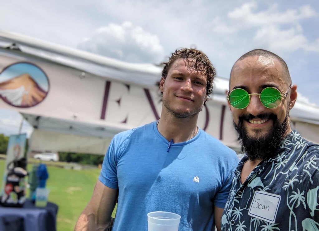 Patrick Smith and Sean Harding at an outdoor event in Nashville